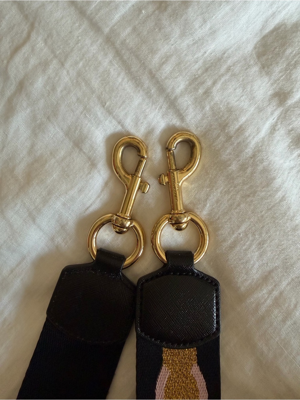 Marc Jacobs Black Strap with Pink Lettering and Gold Accent - Picture 2 of 3